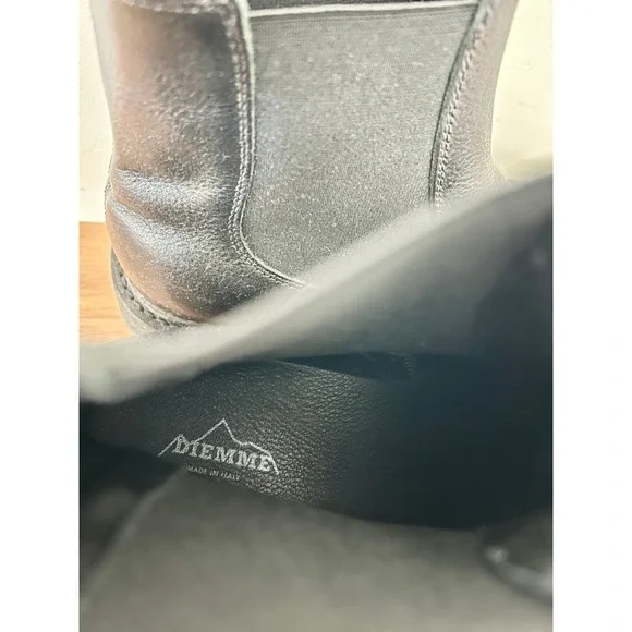 Diemme Alberone Leather Lug Sole Chunky Ankle Chelsea Boots Black Women 40 /9.5 - Picture 7 of 11